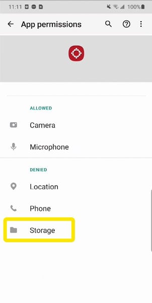 Android-app-permission-list-storage-highlighted