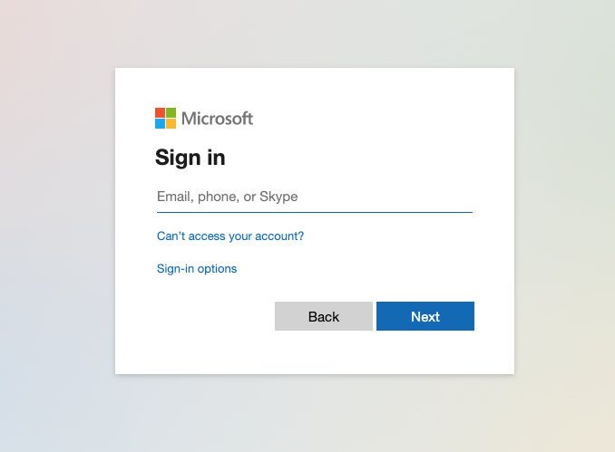 Microsoft-Azure-login