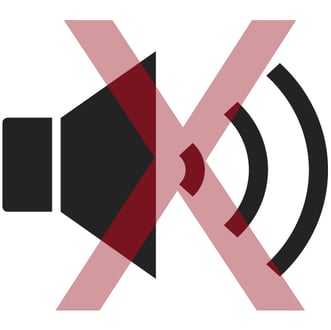 Sound icon with red x