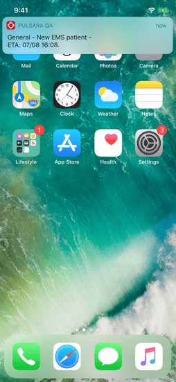 iOS alert on home screen