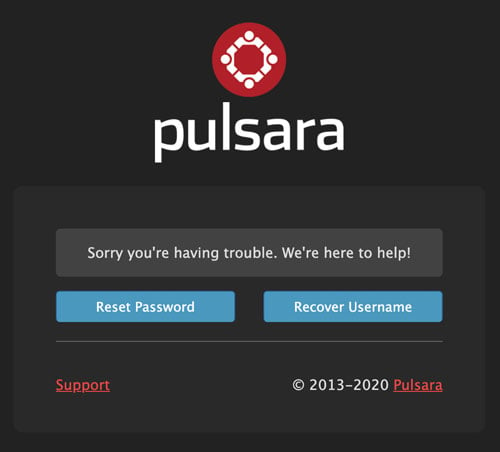 pulsara-manager-recover-options-page