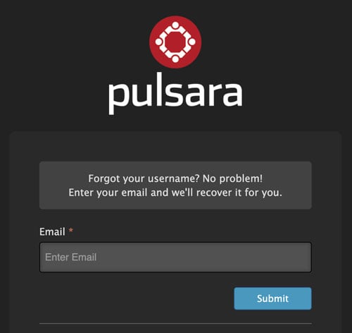 pulsara-manager-recover-username